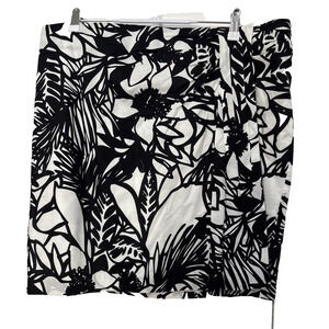 Lane Bryant Women's 20 Black White Floral Wrap Skirt BOHO Resort Vacation Travel